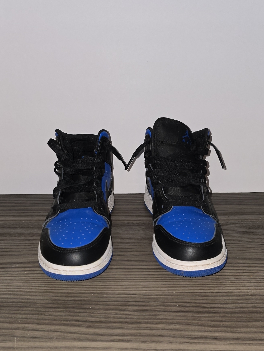 Jordan Men's Black and Blue High-Top Sneakers #119
